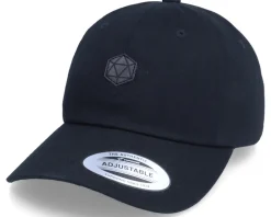 Tiny Charcoal D20 Patch Black Dad Cap - Gamerz