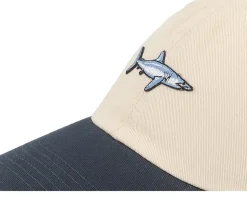 Tiny Mako Shark Stone Washed Stone/Navy Dad Cap - Skillfish