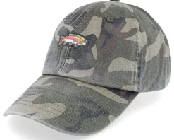 Tiny Rainbow Trout Fish Vintage Washed Stone Dad Cap - Skillfish