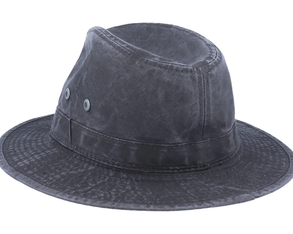 Tller Delave Organic Cotton Black Fedora - Stetson
