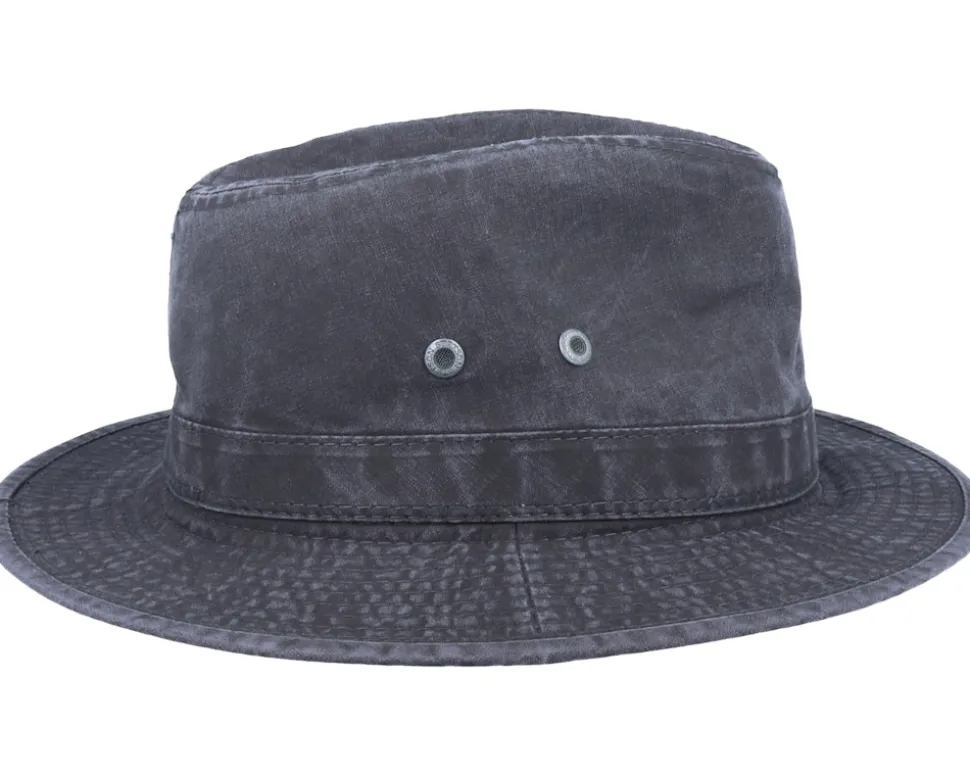 Tller Delave Organic Cotton Black Fedora - Stetson