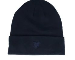 Tonal Eagle Beanie Dark Navy Cuff - Lyle & Scott