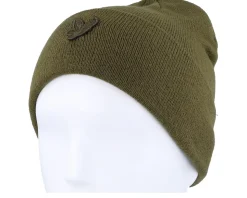 Tonal Eagle Beanie Olive Cuff - Lyle & Scott