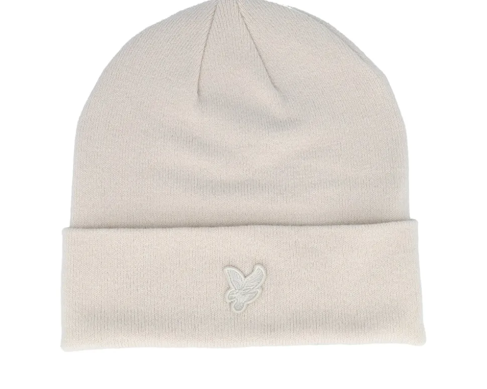 Tonal Eagle Beanie Olive Cuff - Lyle & Scott