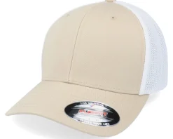 2-Tone Mesh Khaki/White Trucker Flexfit - Flexfit