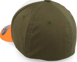 3-tone Neon Orange/White/Olive Flexfit - Flexfit