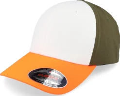 3-tone Neon Orange/White/Olive Flexfit - Flexfit