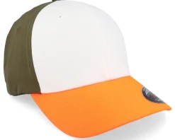 3-tone Neon Orange/White/Olive Flexfit - Flexfit