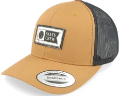 Topstitch Retro Camel/Black Trucker - Salty Crew