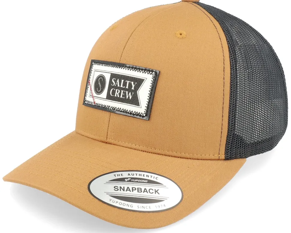 Topstitch Retro Camel/Black Trucker - Salty Crew