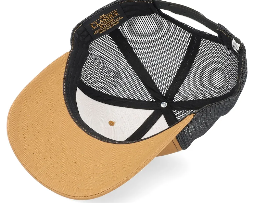 Topstitch Retro Camel/Black Trucker - Salty Crew