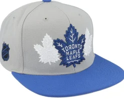 Toronto Maple Leafs Triple Up Grey/Blue Snapback - Mitchell & Ness
