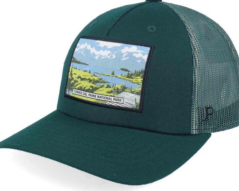 Torres Del Paine National Park Dark Green A-Frame Trucker - Jim Pilleus