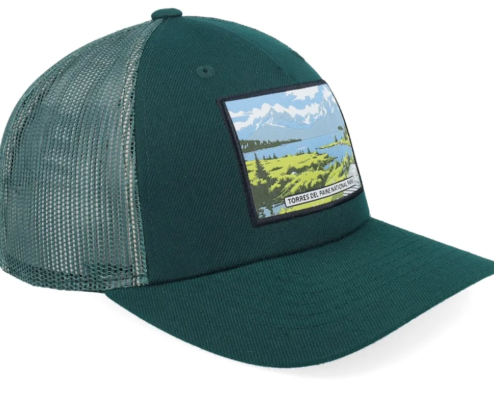 Torres Del Paine National Park Dark Green A-Frame Trucker - Jim Pilleus