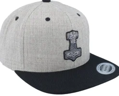 Tors Hammer Mjölner Heather Grey/Black Snapback - Vikings