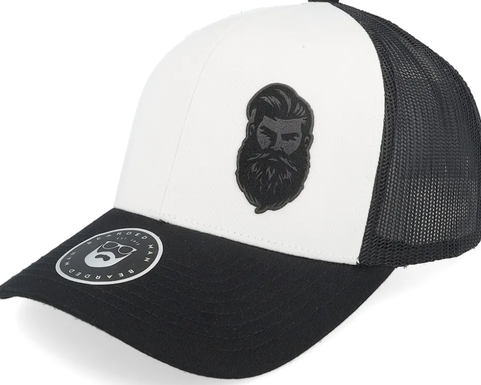 Tough Beard Retro Black/White/Black Trucker - Bearded Man