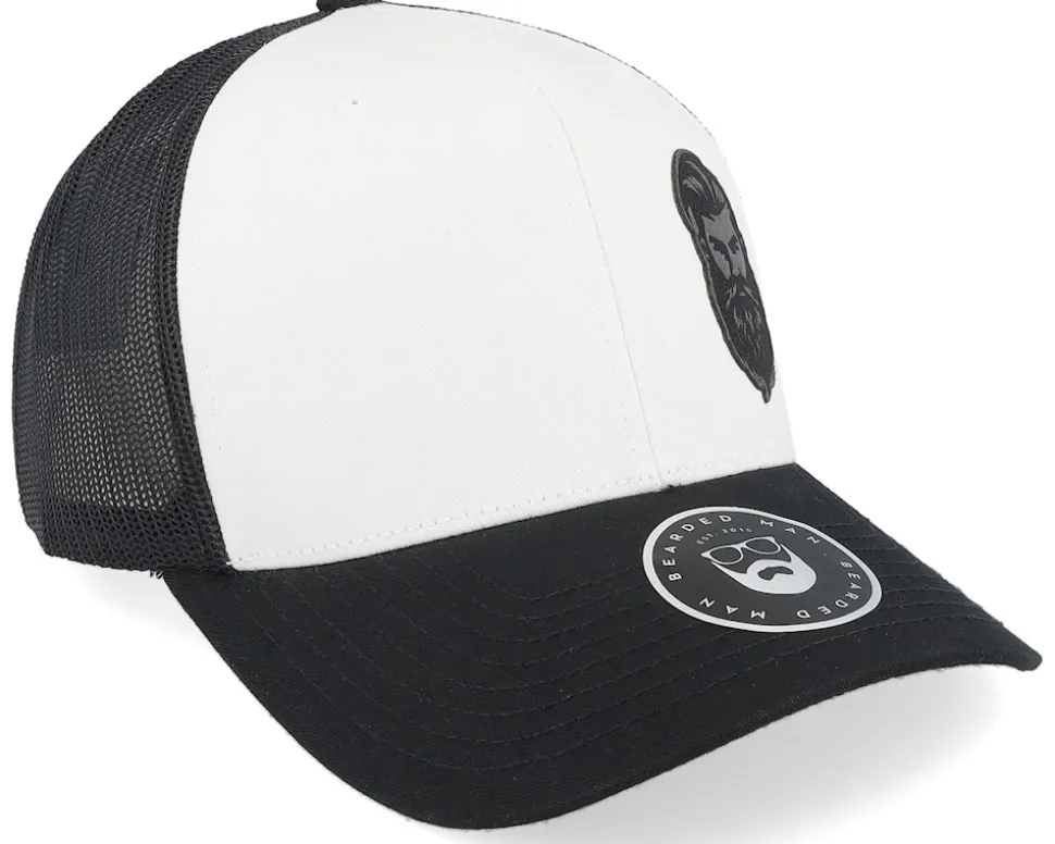 Tough Beard Retro Black/White/Black Trucker - Bearded Man