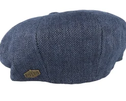 Towny Linen Blue Flat Cap - MJM Hats