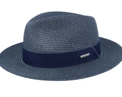 Toyo Light Blue/Navy Traveller Straw Hat - Stetson