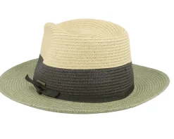 Toyo Light Khaki/Olive/Natural Fedora Straw Hat - Stetson