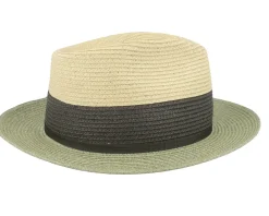 Toyo Light Khaki/Olive/Natural Fedora Straw Hat - Stetson