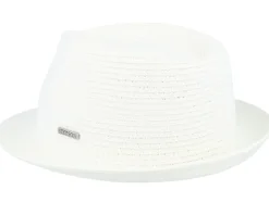 Toyo White Brown Trilby Straw Hat - Stetson