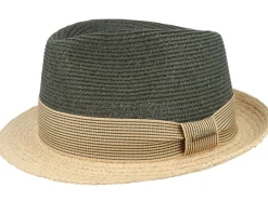 Toyo/Raffia Olive/Natural Trilby Straw Hat - Stetson