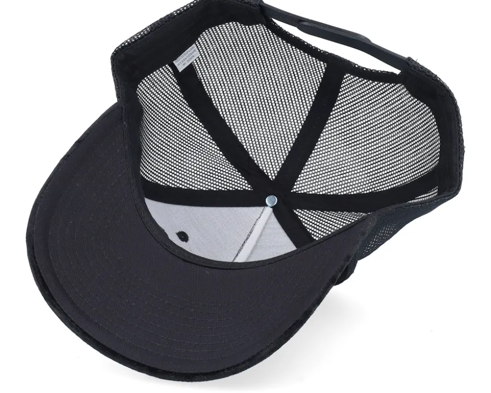 Tractor Black & White Patch Velvet Black A-Frame Trucker - Calza Pennello