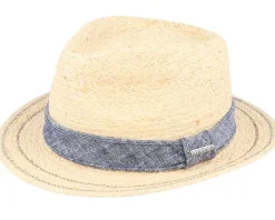 Traveller Raffia Beige/Denim Straw Hat - Stetson