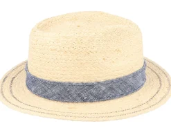 Traveller Raffia Beige/Denim Straw Hat - Stetson