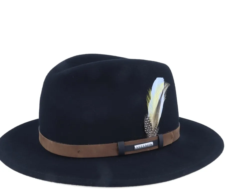 Traveller Vitafelt Black Fedora - Stetson