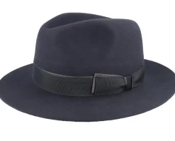 Traveller Woolfelt Navy Fedora - Stetson