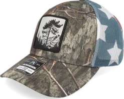 Tree Mountain Silhouette Mossy Oak/Stars & Stripes Trucker - Hunter