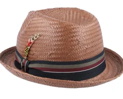 Tribeca Straw Hat Brown Trilby - Jaxon & James