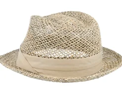 Trilby Seagras With Trimming Nature Straw Hat - Seeberger