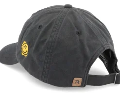 Trippy Smiley Washed Black Dad Cap - Lucid Smile