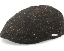 Tweed Fabric Ivy Cap Nut Brown Flat Cap - Seeberger