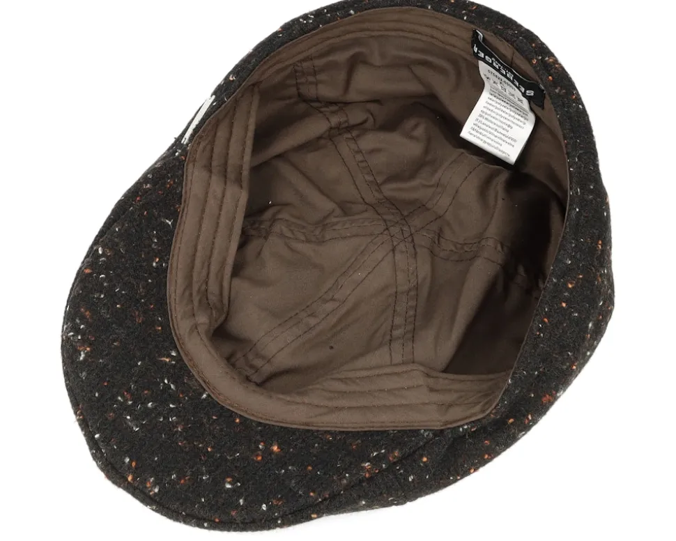 Tweed Fabric Ivy Cap Nut Brown Flat Cap - Seeberger