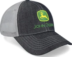 Twill & Mesh Logo Charcoal Trucker - John Deere