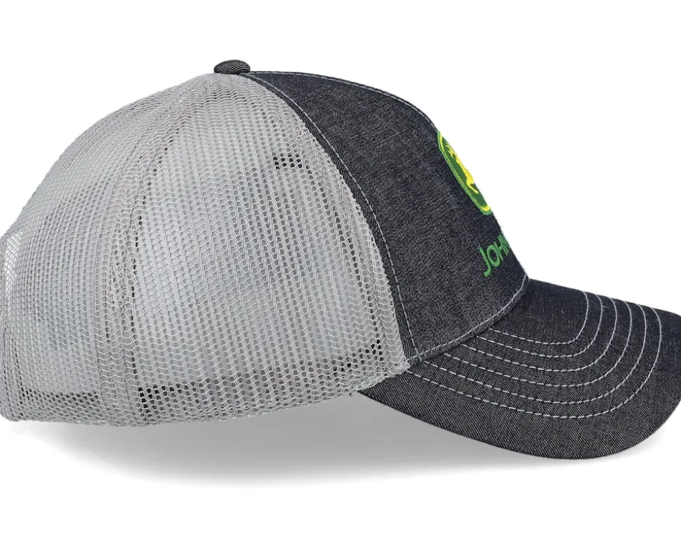 Twill & Mesh Logo Charcoal Trucker - John Deere