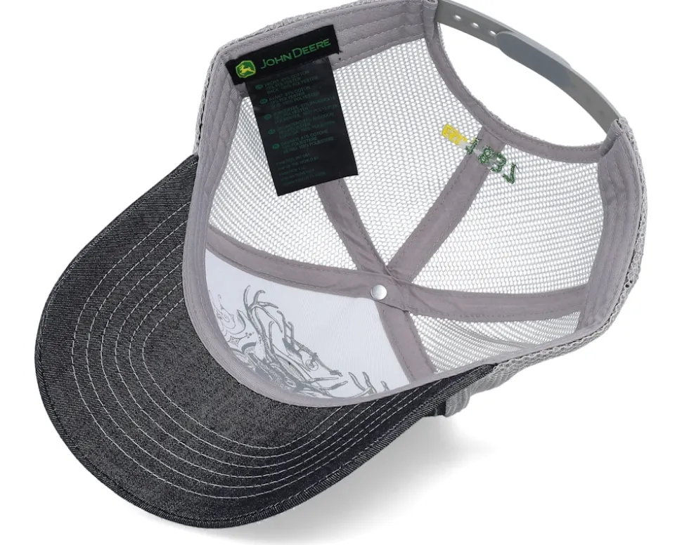 Twill & Mesh Logo Charcoal Trucker - John Deere