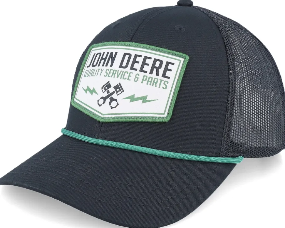Twill Mesh Back Black Trucker - John Deere