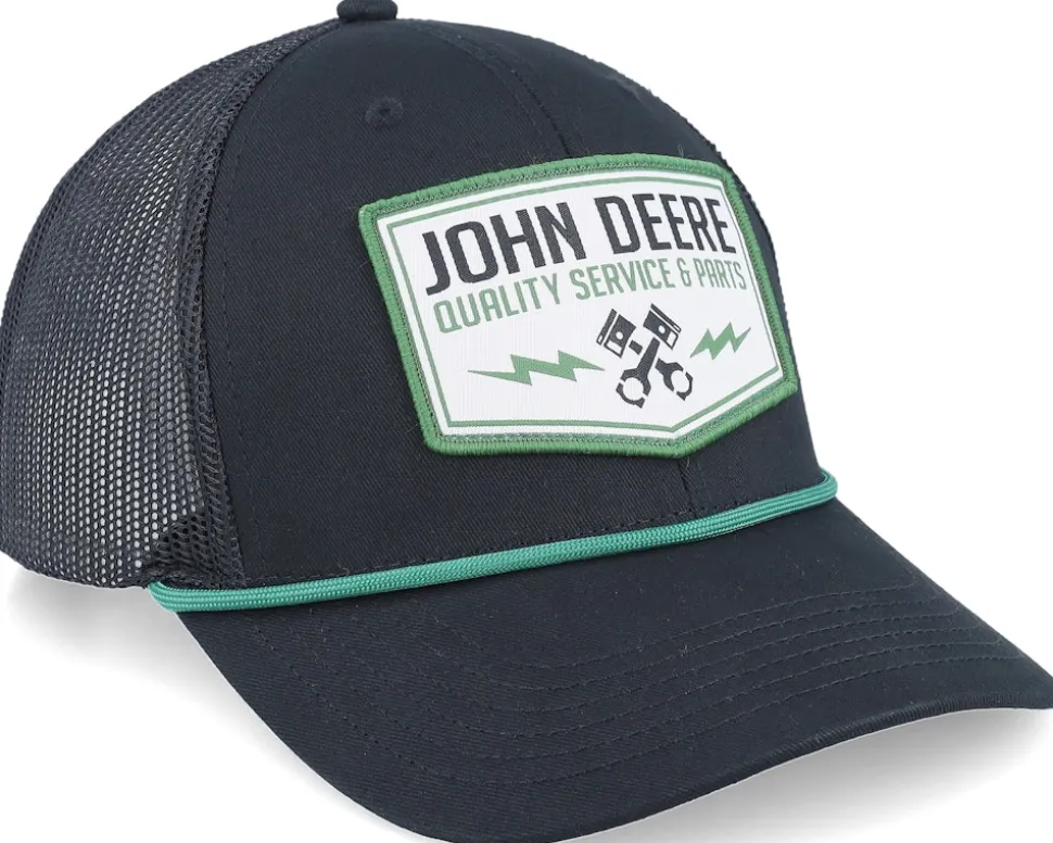 Twill Mesh Back Black Trucker - John Deere