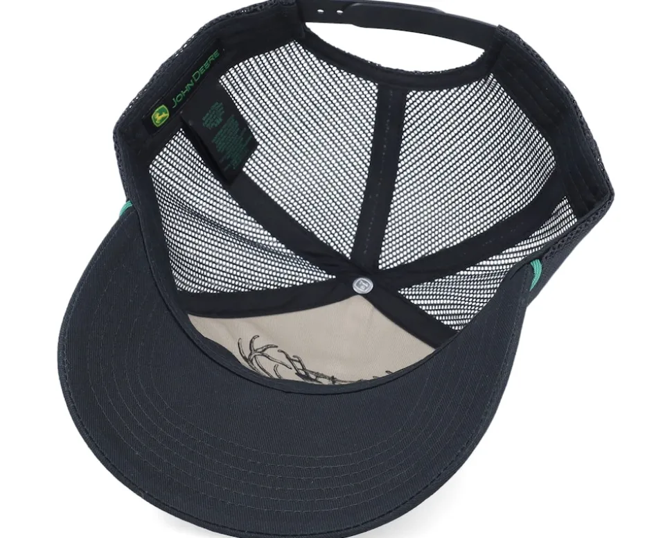 Twill Mesh Back Black Trucker - John Deere