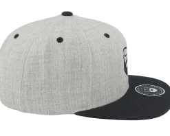 Two Tone Logo Heather Grey/Black Snapback - Bearded Man