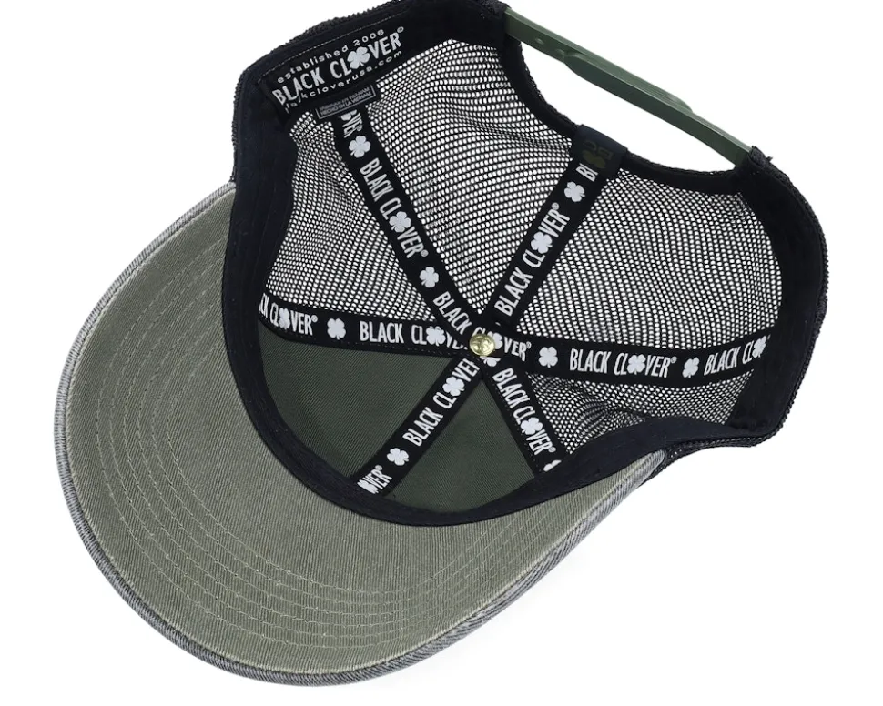 Two Tone Vintage 32 Black/Army Green Trucker - Black Clover