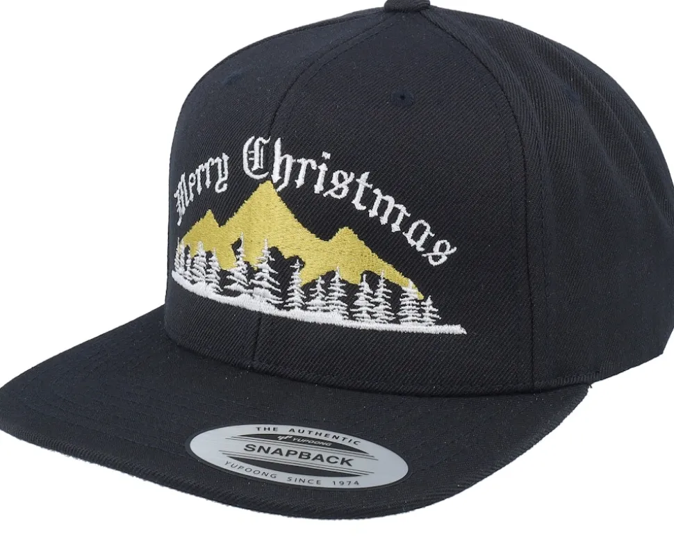 Ugly Merry Christmas Mountain Black Snapback - Ho-Ho-Hats