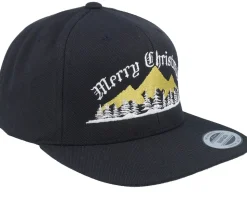 Ugly Merry Christmas Mountain Black Snapback - Ho-Ho-Hats