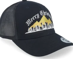 Ugly Merry Christmas Mountain Black Trucker - Ho-Ho-Hats