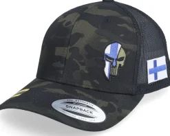 Uk Army Skull Multicam Black Trucker - Army Head